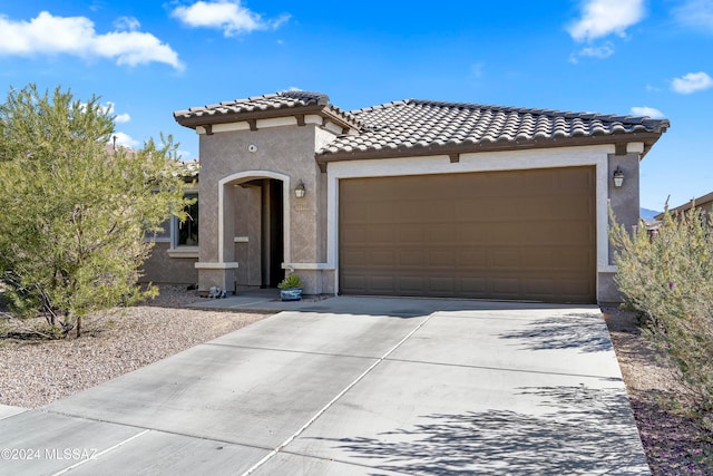 view of front facade featuring a garage