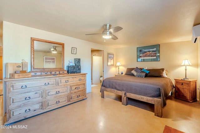 bedroom featuring ceiling fan