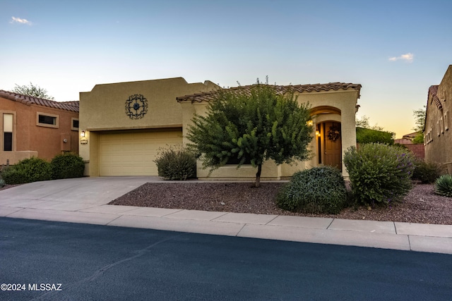 view of front of house with a garage