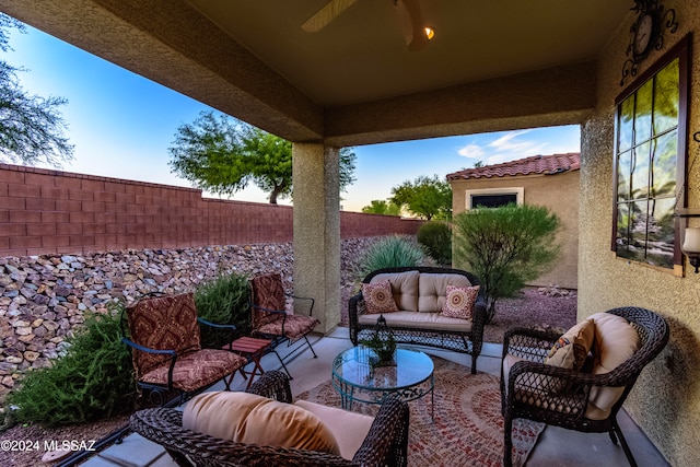 view of patio / terrace with an outdoor hangout area