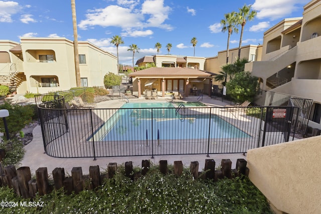 view of pool with a patio area