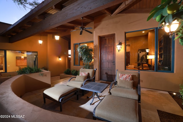 view of patio / terrace with ceiling fan