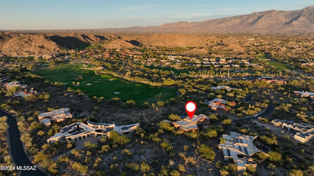 drone / aerial view with a mountain view