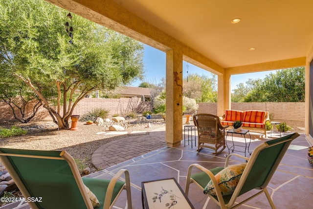 view of patio / terrace with an outdoor hangout area