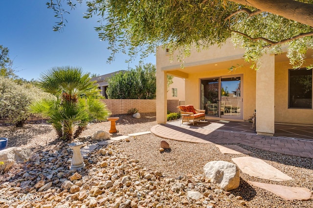 view of yard with a patio area