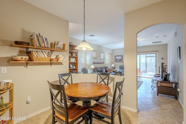 view of tiled dining area