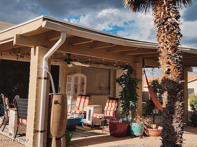 view of patio / terrace with ceiling fan