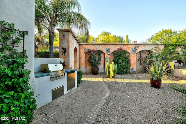 view of patio featuring area for grilling