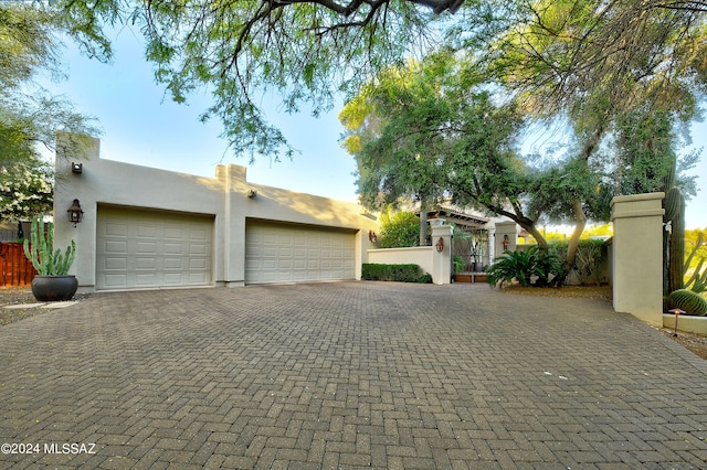 view of front facade with a garage