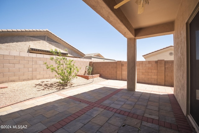 view of patio featuring a fenced backyard