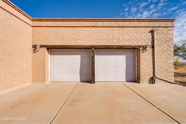 view of garage