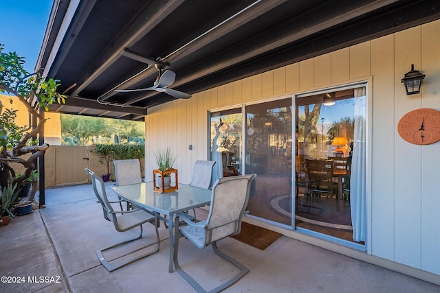 view of patio / terrace with ceiling fan