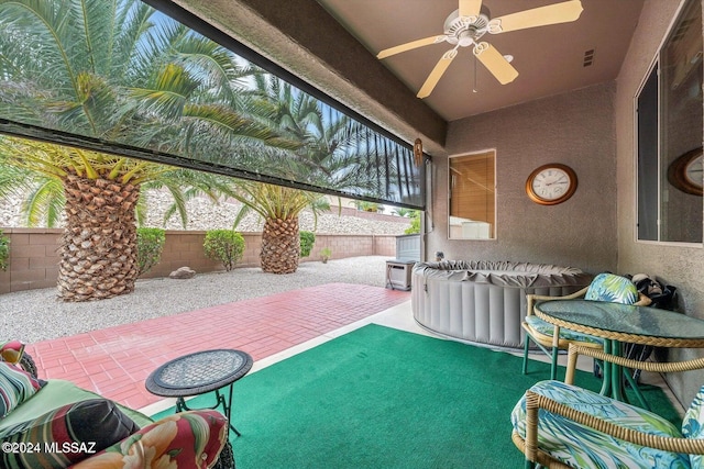 5860 S Painted Canyon Dr, Green Valley, AZ 85622 - sunroom with a ceiling fan