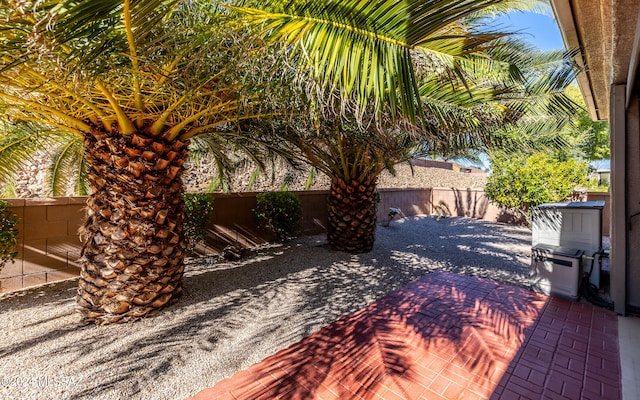 view of patio featuring a fenced backyard