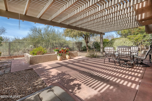 view of patio / terrace with a pergola