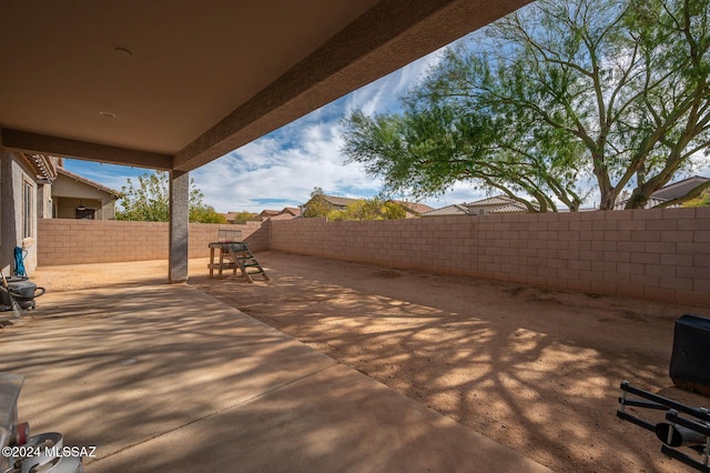 view of patio featuring a fenced backyard