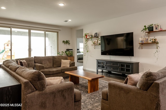 living room featuring hardwood / wood-style floors