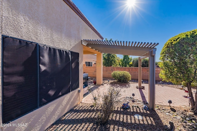 view of patio with a pergola