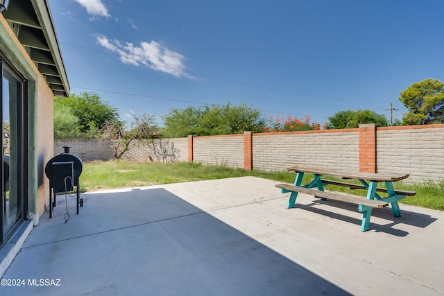 view of patio / terrace with a grill