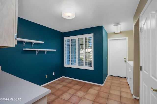 interior space with tile patterned flooring