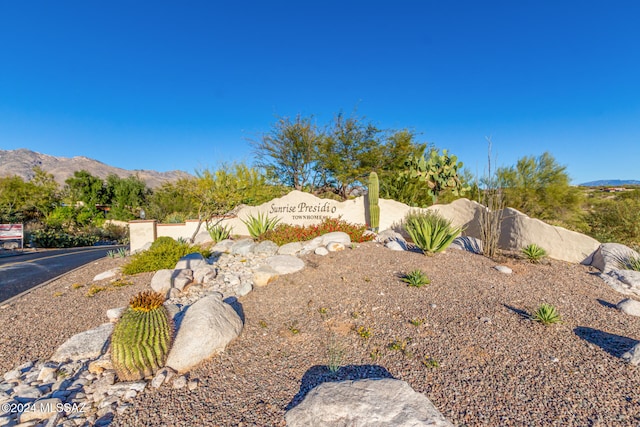 view of yard featuring a mountain view