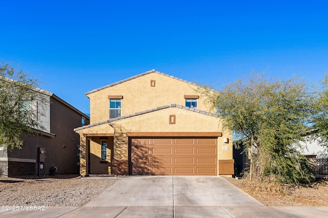 view of front facade with a garage