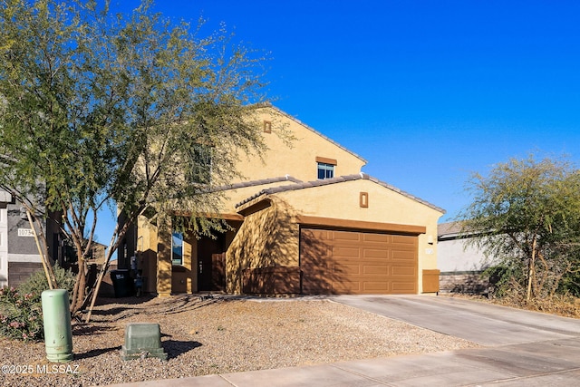 view of front of house with a garage