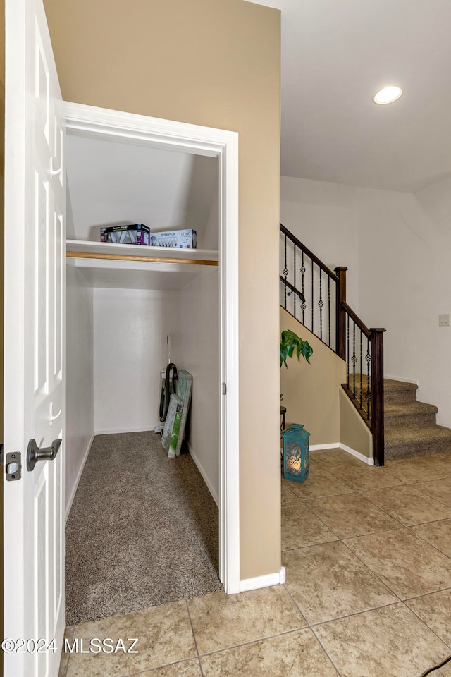 interior space featuring carpet flooring