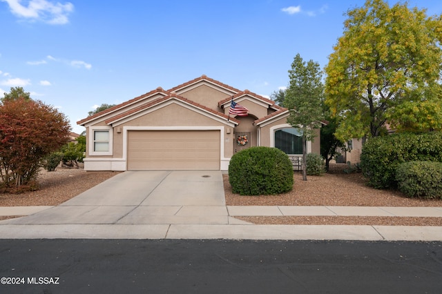 view of front of home with a garage