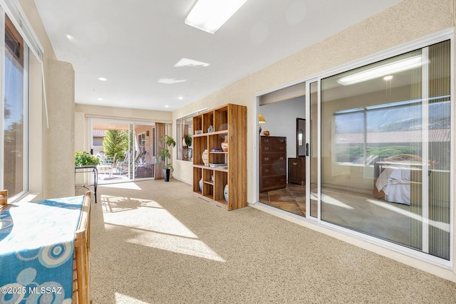 interior space featuring carpet flooring