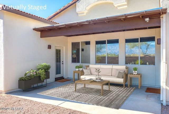 view of patio featuring an outdoor living space