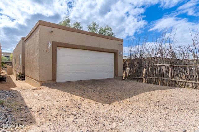 view of garage