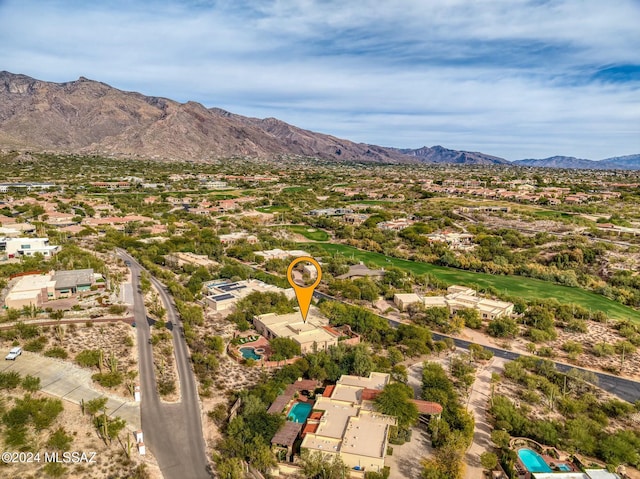 bird's eye view featuring a mountain view