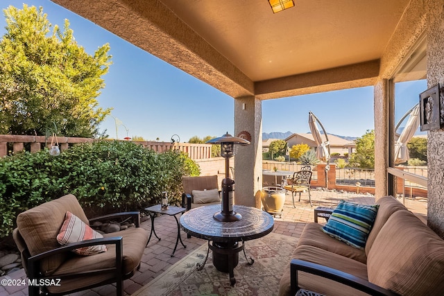 view of patio with outdoor lounge area