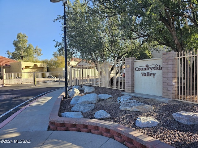 view of community sign