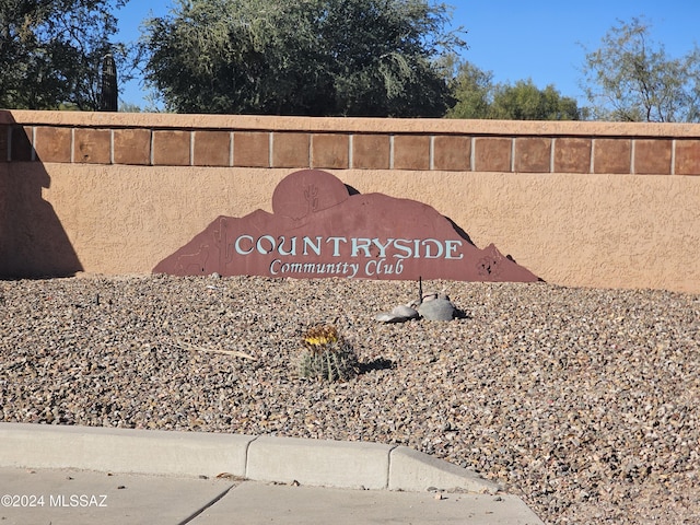 view of community sign