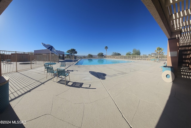 view of pool featuring a patio area