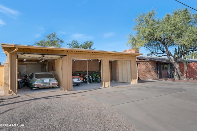 view of garage