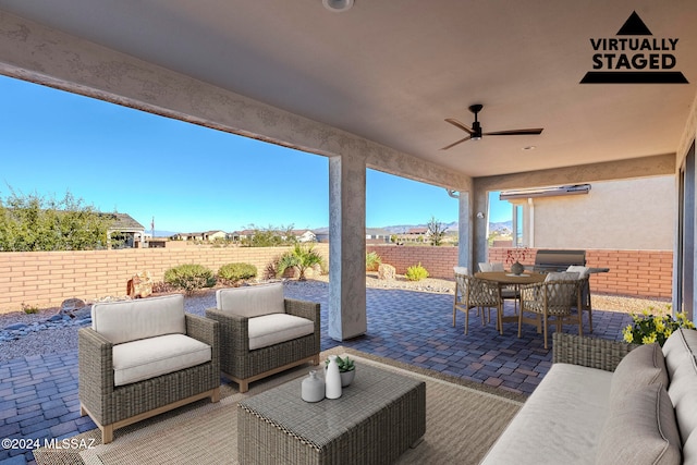 view of patio / terrace featuring an outdoor living space