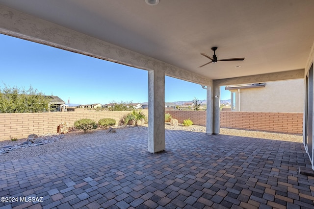 view of patio / terrace with ceiling fan