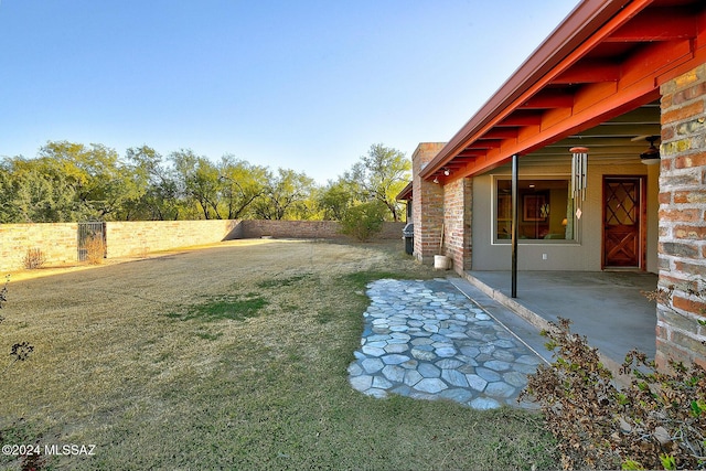 view of yard featuring a patio