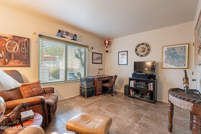 view of tiled living room