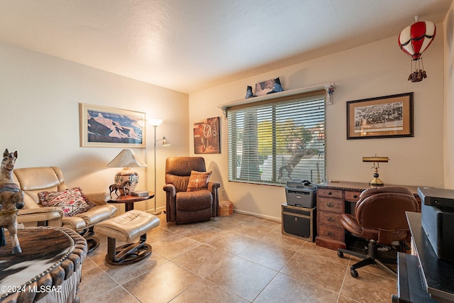 office featuring light tile patterned floors