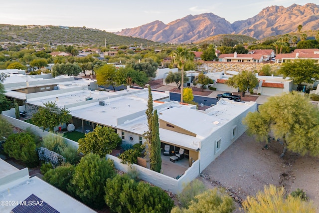 drone / aerial view with a mountain view