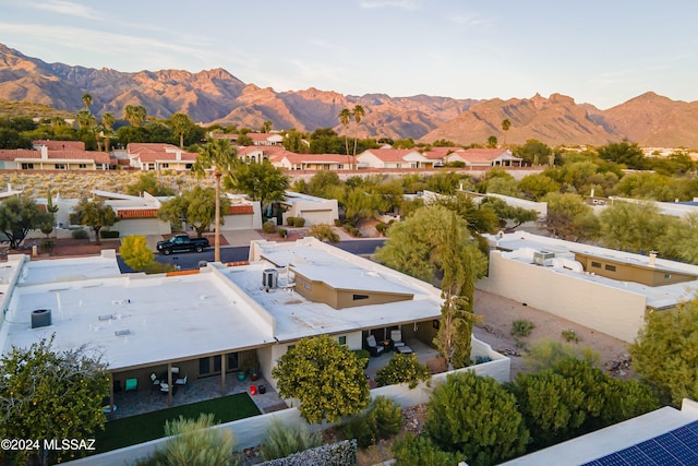 drone / aerial view with a mountain view