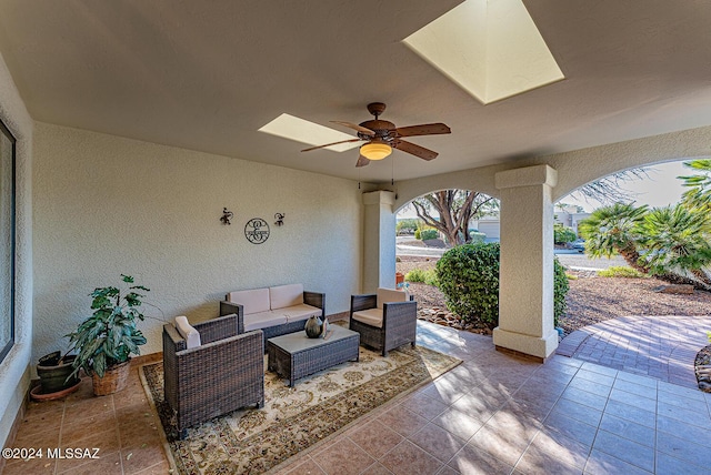 view of patio / terrace with outdoor lounge area and ceiling fan