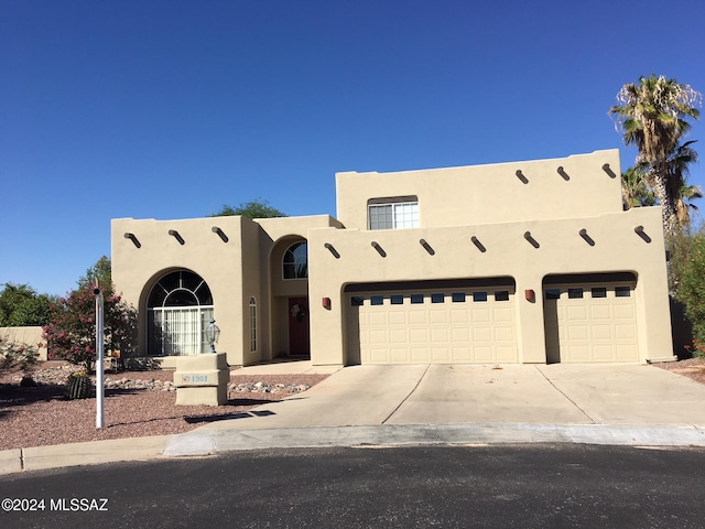 adobe home with a garage