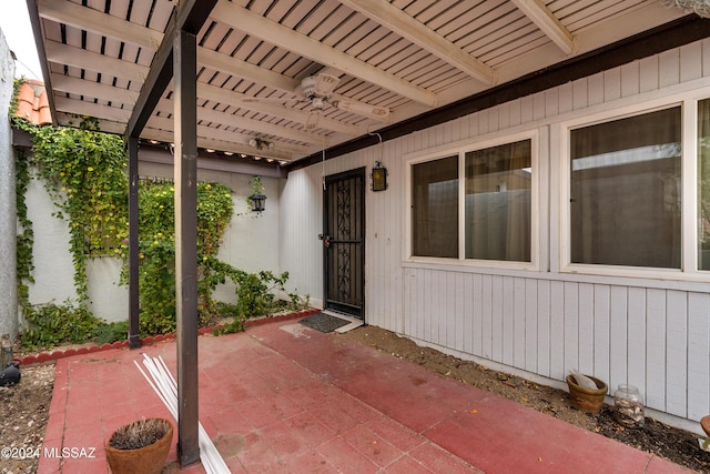 view of patio / terrace with ceiling fan