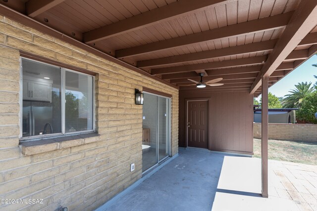 view of patio with ceiling fan