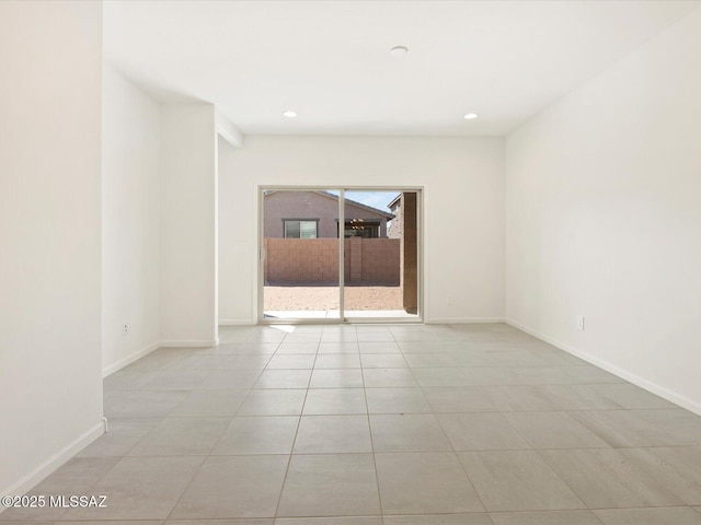 view of tiled spare room